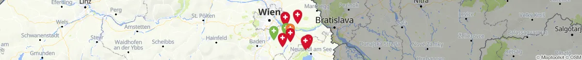Kartenansicht für Apotheken-Notdienste in der Nähe von Haslau-Maria Ellend (Bruck an der Leitha, Niederösterreich)